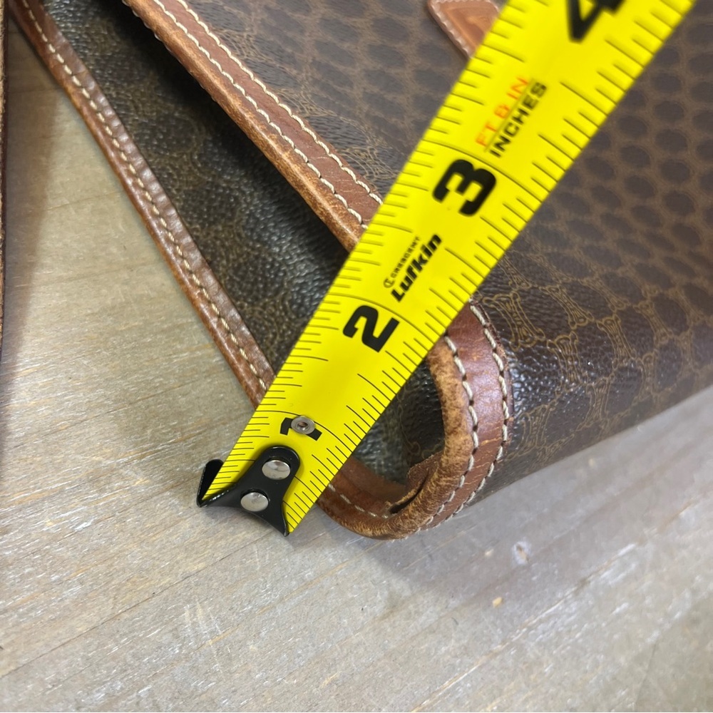 Vintage Celine Macadam Wristlet Zip Clutch Brown Retro Pouch Old Money Quiet Lux - Picture 15 of 16